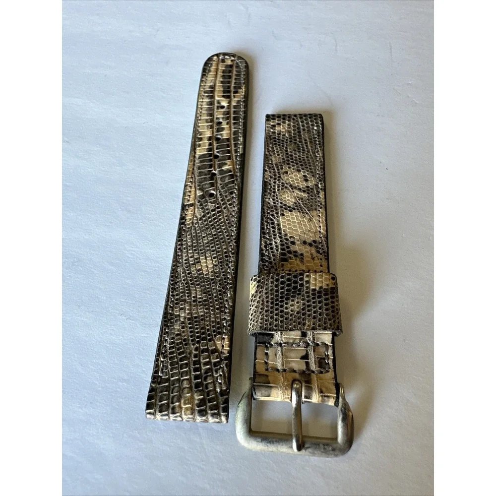 Genuine Lizard Skin Watch Strap Band 20mm Tan Brown Exotic Leather Replacement